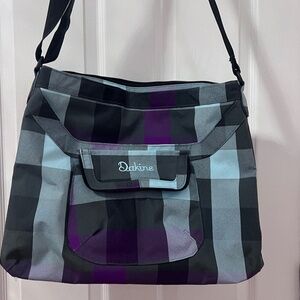 Dakine Messenger Bag, Book Bag, Blue, Purple, Black, Gray plaid